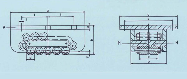 AM型載重滾輪小車尺寸圖 AM型載重滾輪小車尺寸圖